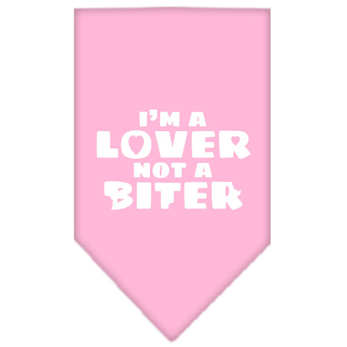 I'm a Lover Not a Biter Screen Print Bandana Light Pink Large